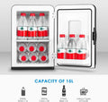 NORTHCLAN Mini Fridge, 15 L/21 Can Personal Refrigerator, Portable Cooler &Warmer, Beverage & Skincare, 110V/12V, Black, Width 11.8", New