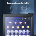 Auseo 1.3 Cu.ft Beverage Refrigerator Cooler - 12 Bottle & 48 Can Mini Fridge, Wine Cooler, Mini Drink Cooler Dispenser with Transparent Glass Door for for Home/Bar/Office