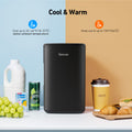 Mini Portable Fridge 6L, 8 Can Compact Refrigerator, Personal Cooler One Door, for Car, Home, Black for Gift