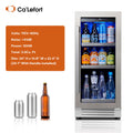 Ca'Lefort 15'' Beverage Refrigerator Cooler,100 Cans Beverage Fridge,Built in or Freestanding Beverage Center with Stainless Steel Door