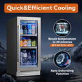 Ca'Lefort 15'' Beverage Refrigerator Cooler,100 Cans Beverage Fridge,Built in or Freestanding Beverage Center with Stainless Steel Door