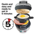 Hamilton Beach Breakfast Sandwich Maker with Egg Cooker Ring, Customize Ingredients, Silver, 25475