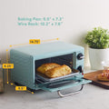 Elite Gourmet ETO147M New Collection Retro 2-Slice Toaster Oven, Mint