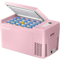 BougeRV Pink 23Qt Car Refrigerator 12 Volt Fridge Portable Freezer Compressor Cooler 12/24V DC 110~240V AC, -7℉~50℉ for RV Truck Vehicle Boat Outdoor & Home Use