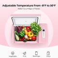 BougeRV Pink 23Qt Car Refrigerator 12 Volt Fridge Portable Freezer Compressor Cooler 12/24V DC 110~240V AC, -7℉~50℉ for RV Truck Vehicle Boat Outdoor & Home Use