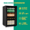 WANAI 125 Can Mini Fridge Glass Door 3.5 Cu.ft Beverage Cooler Refrigerator for Drink Soda Wine
